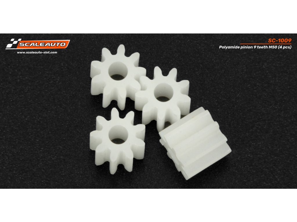 Scaleauto | Pinion Gear - M50 | Nylon | 9 Tooth | SC-1009 | 1/32 Slot Car Parts