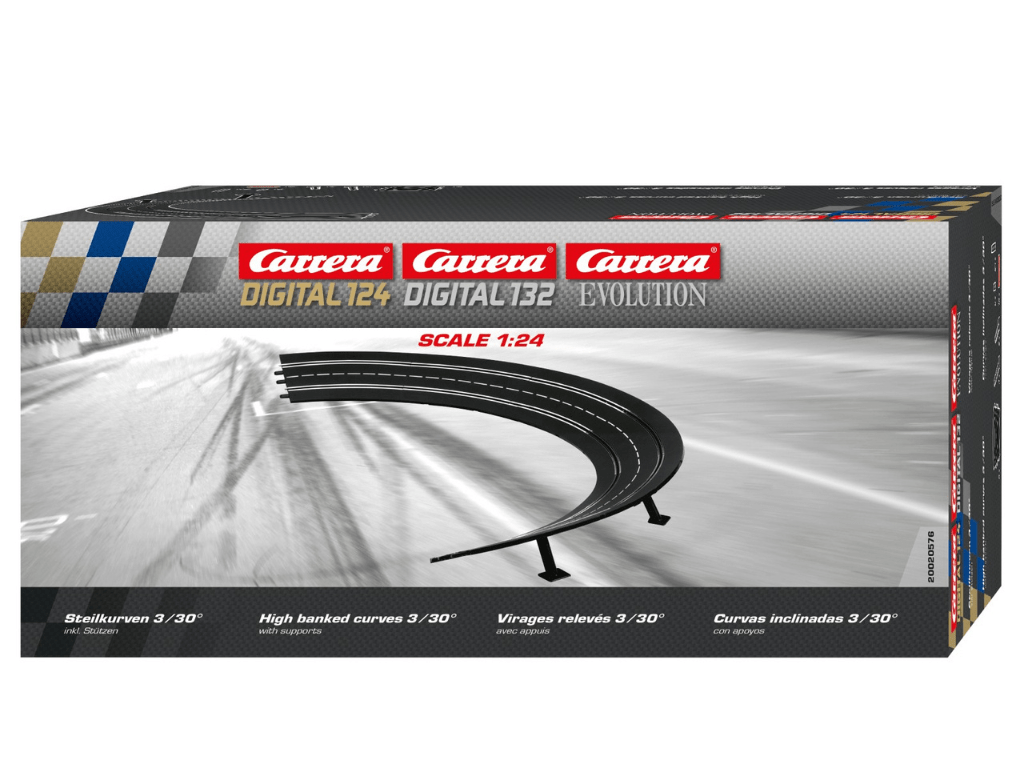 Carrera 124 & 132 | High Banked Curved Track - R3 / 30° | x6 Pack | 20576