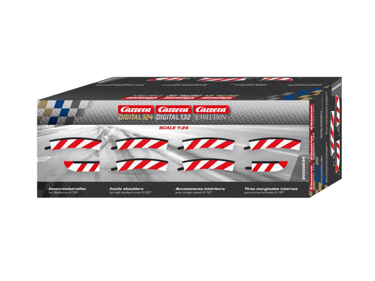 Carrera 124 & 132 | Inside Shoulder for High Banked Curve 2/30° x6 Pack | Includes End Pieces x2 | 20594