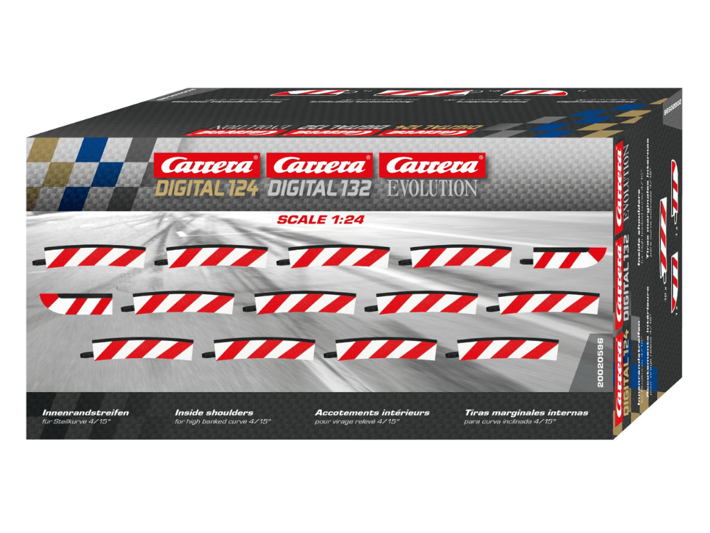 Carrera 124 & 132 | Inside Shoulder for High Banked Curved Track - R4 / 15° | x12 Pack | 20596