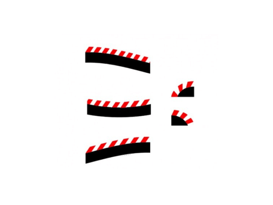 Carrera 124 & 132 | Outside Shoulder for Chicane Section x3 Pack | Includes End Pieces x2 | 20604