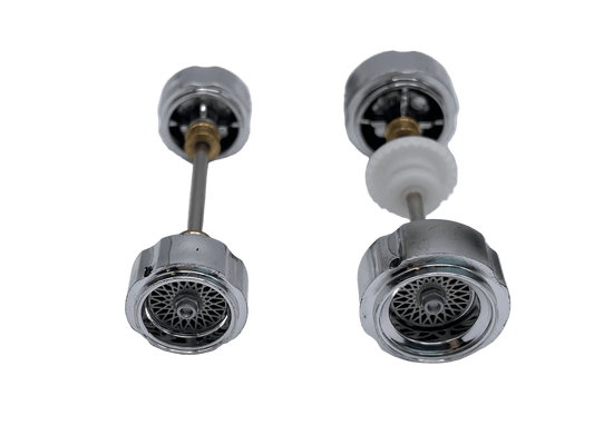 Carrera 132 | Front & Rear Axle Assembly w/ Wheels | BMW 320 Turbo | Silver - Custom Build