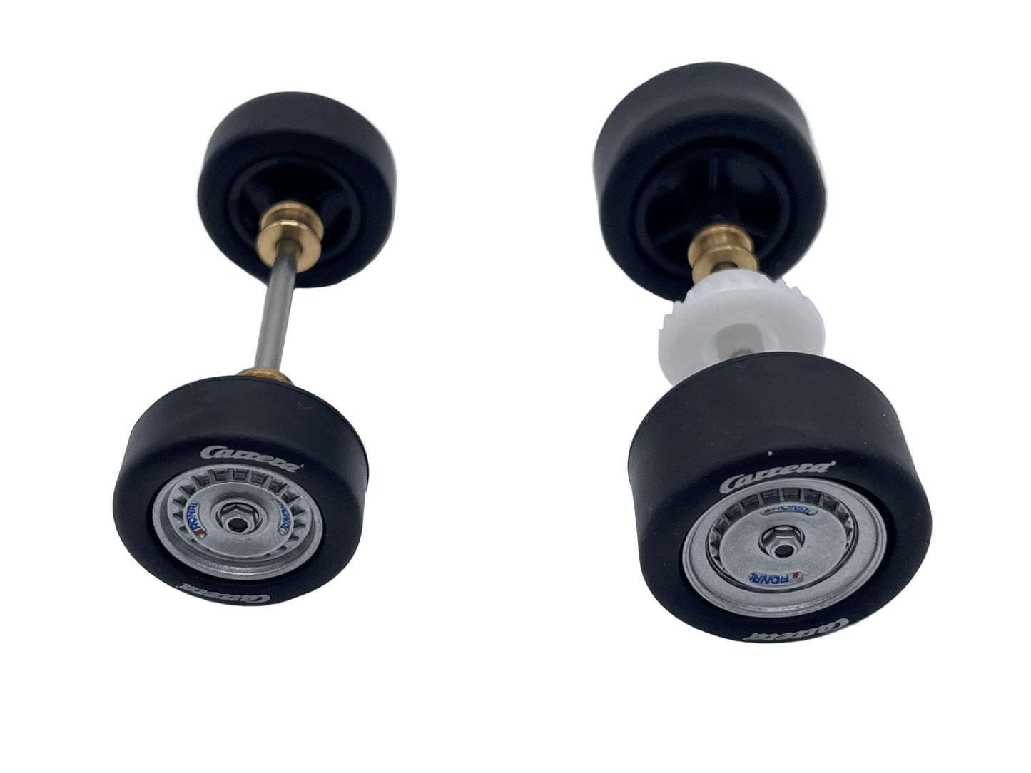 Carrera 132 | Front & Rear Axle Assembly w/ Wheels | Lancia Beta Montecarlo Turbo | Silver - Custom Build
