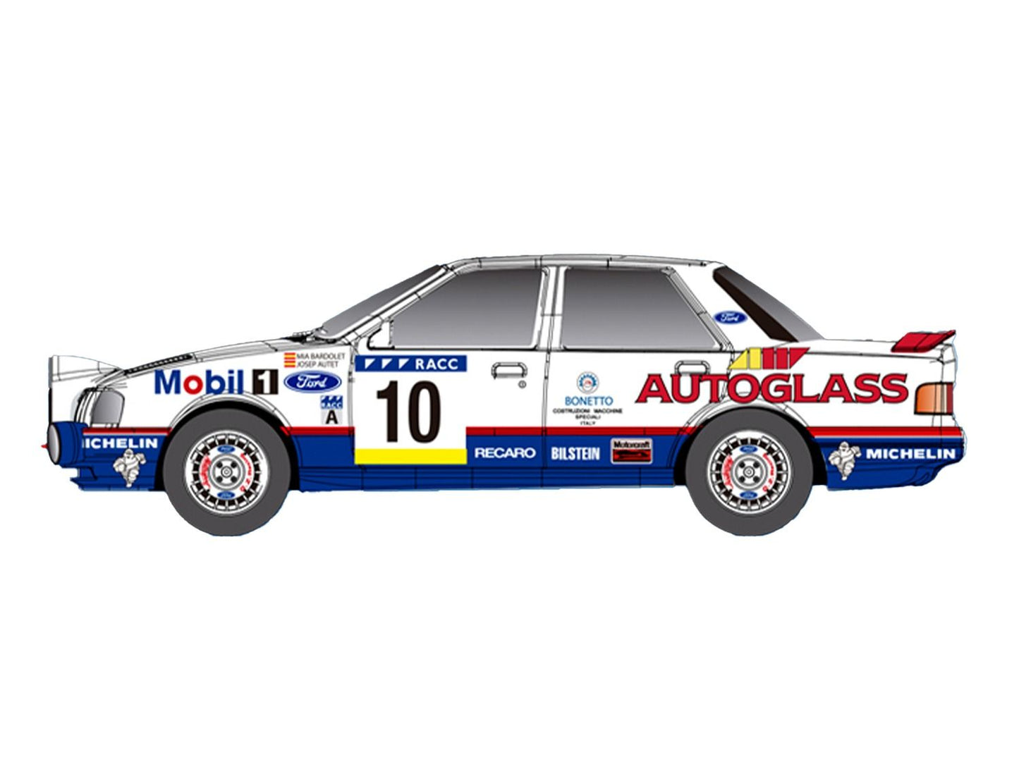 Fly | Ford Sierra RS Cosworth 4x4 | #10 Mobil1 | Dirt Effect | E2123AR | 1/32 Slot Car