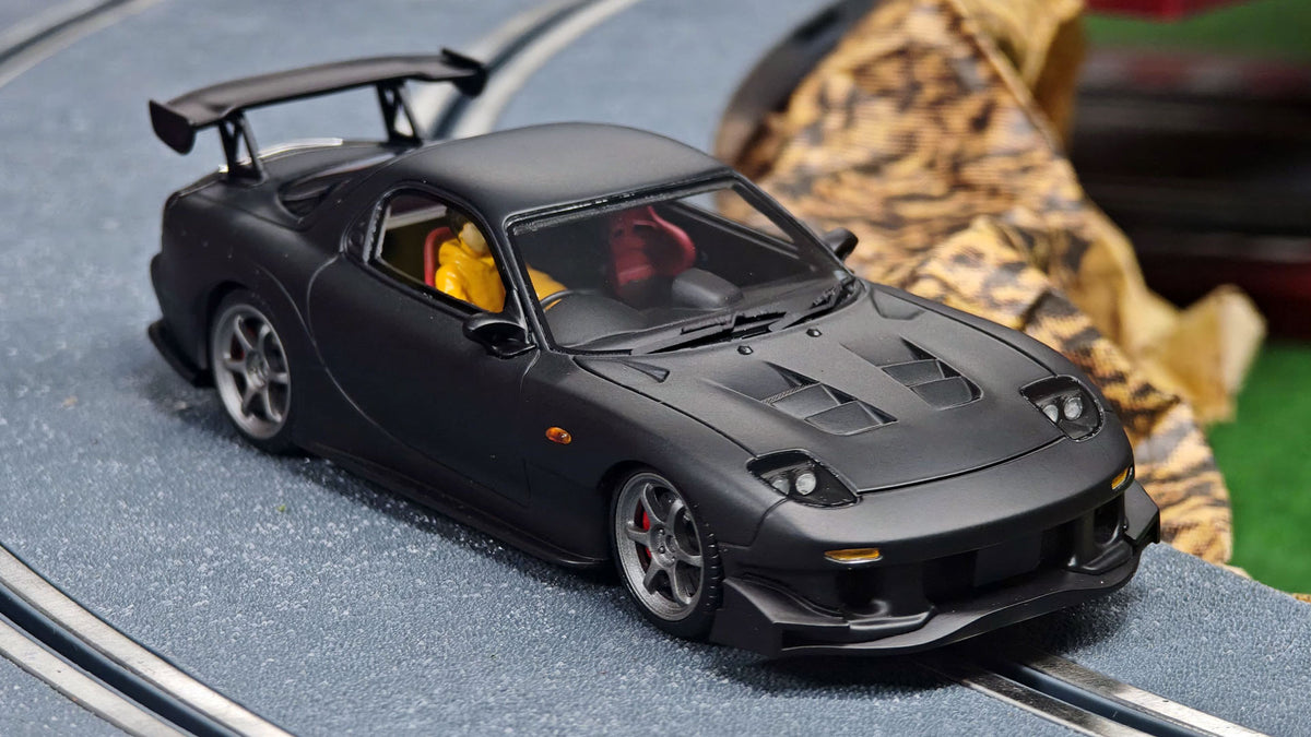Avant Slot | Mazda RX-7 RE Amemiya (FD) | Matte Black | Ranz Collection | JDM01c | 1/32 Scale Slot Car