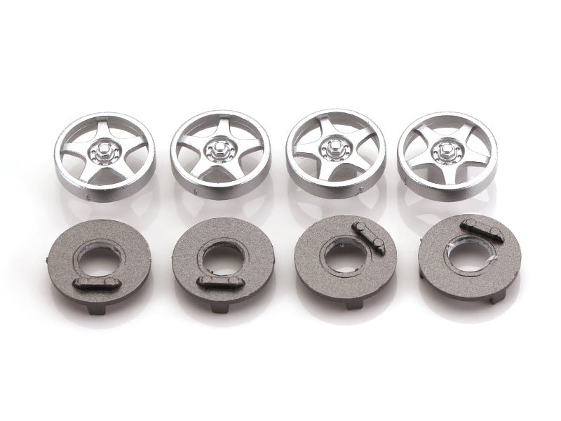 MR Slotcar | Wheel Inserts | Jaguar XJ220 - Silver 5 Spoke | 16.5mm | MR7807