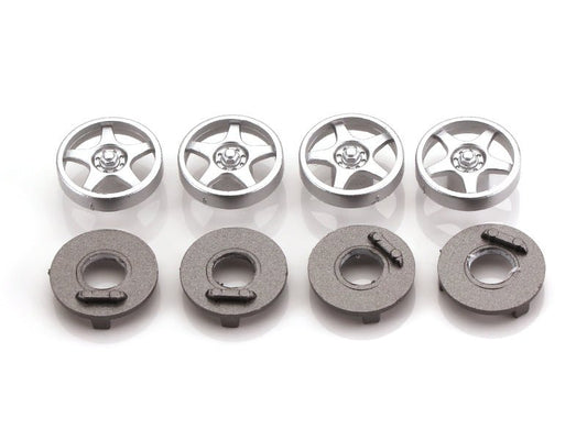 MR Slotcar | Wheel Inserts | Jaguar XJ220 - Silver 5 Spoke | 16.5mm | MR7807