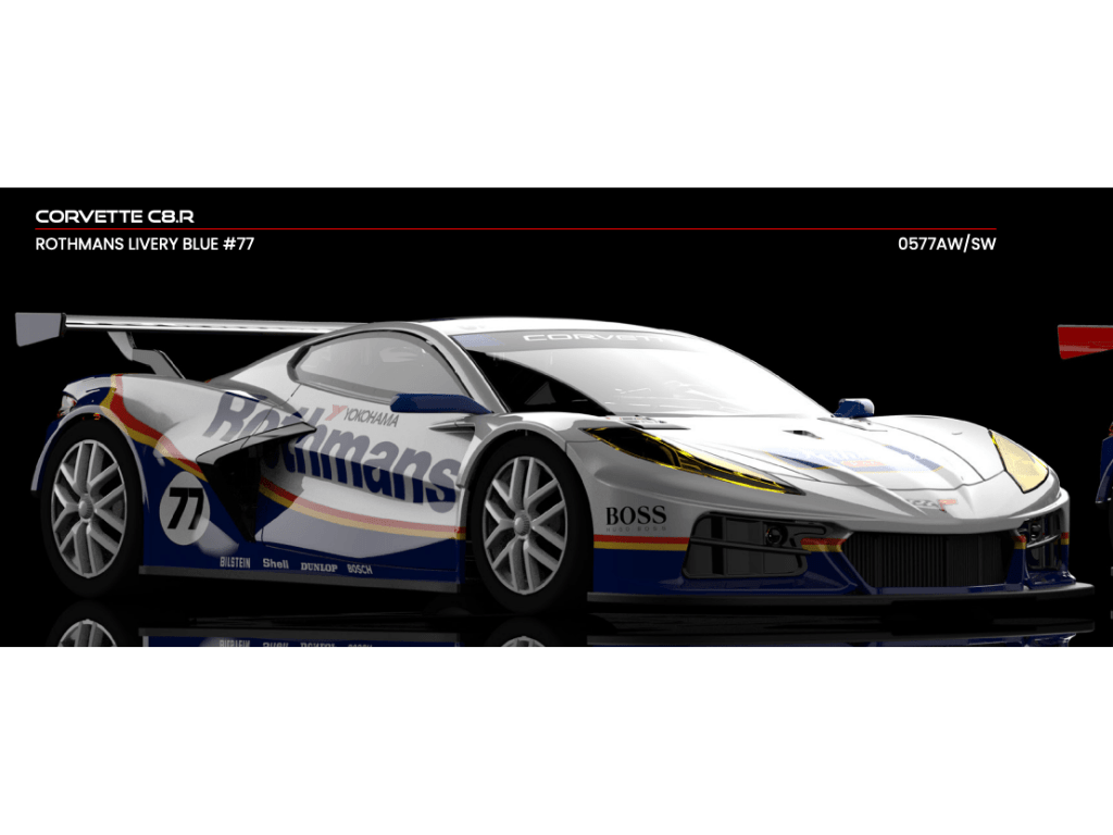 NSR | Chevrolet Corvette C8.R | #77 Rothmans - Tribute Livery | PRE - ORDER - 0577SW Sidewinder