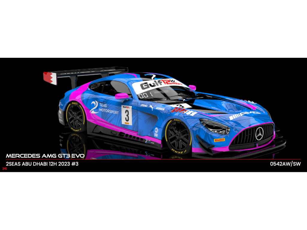 NSR | Mercedes - AMG GT3 Evo | #3 2 Seas Motorsport - Intercontinental GT 2023 | PRE - ORDER - 0542SW Sidewinder
