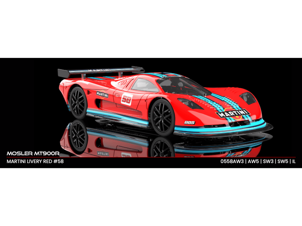 NSR | Mosler MT900R | #58 Martini - Red | EVO5 | PRE - ORDER - 0558SW5 Sidewinder