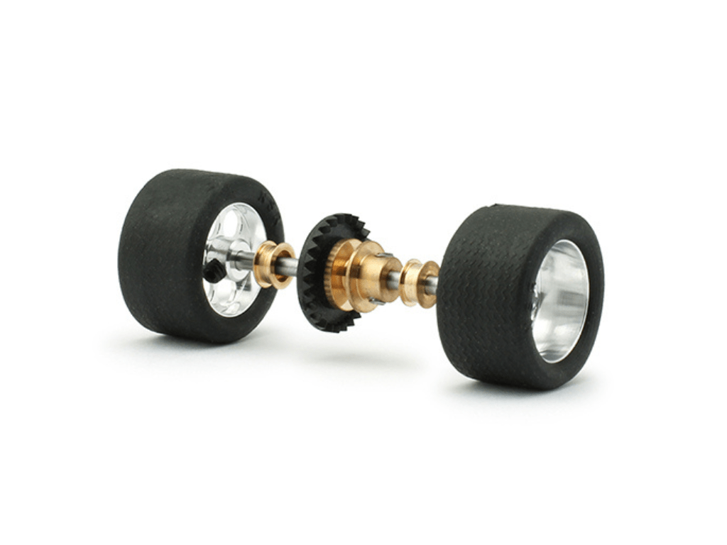 NSR | Rear Axle Assembly w/ Wheels & Tires | Ready to Race Kit for Carrera Can - Am Models | Inline | 9137