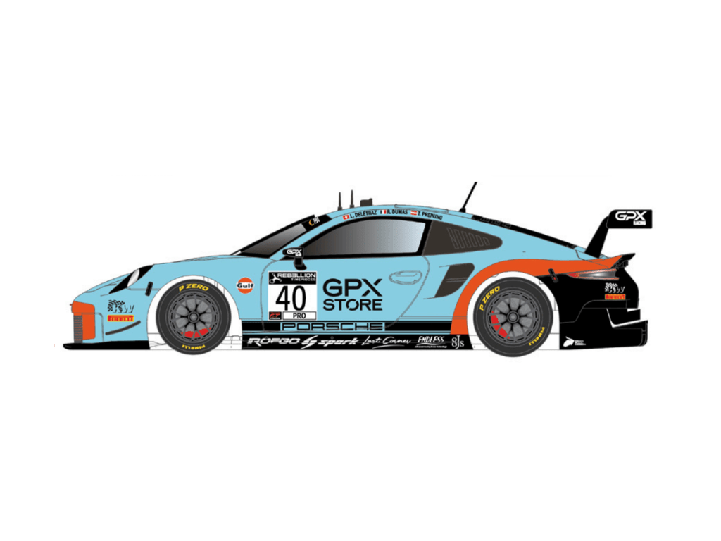 Scaleauto | Porsche 911 GT3 R | #40 Gulf GPX Racing - GT Challenge 2020 | Home Series | PRE - ORDER - SC - 6435
