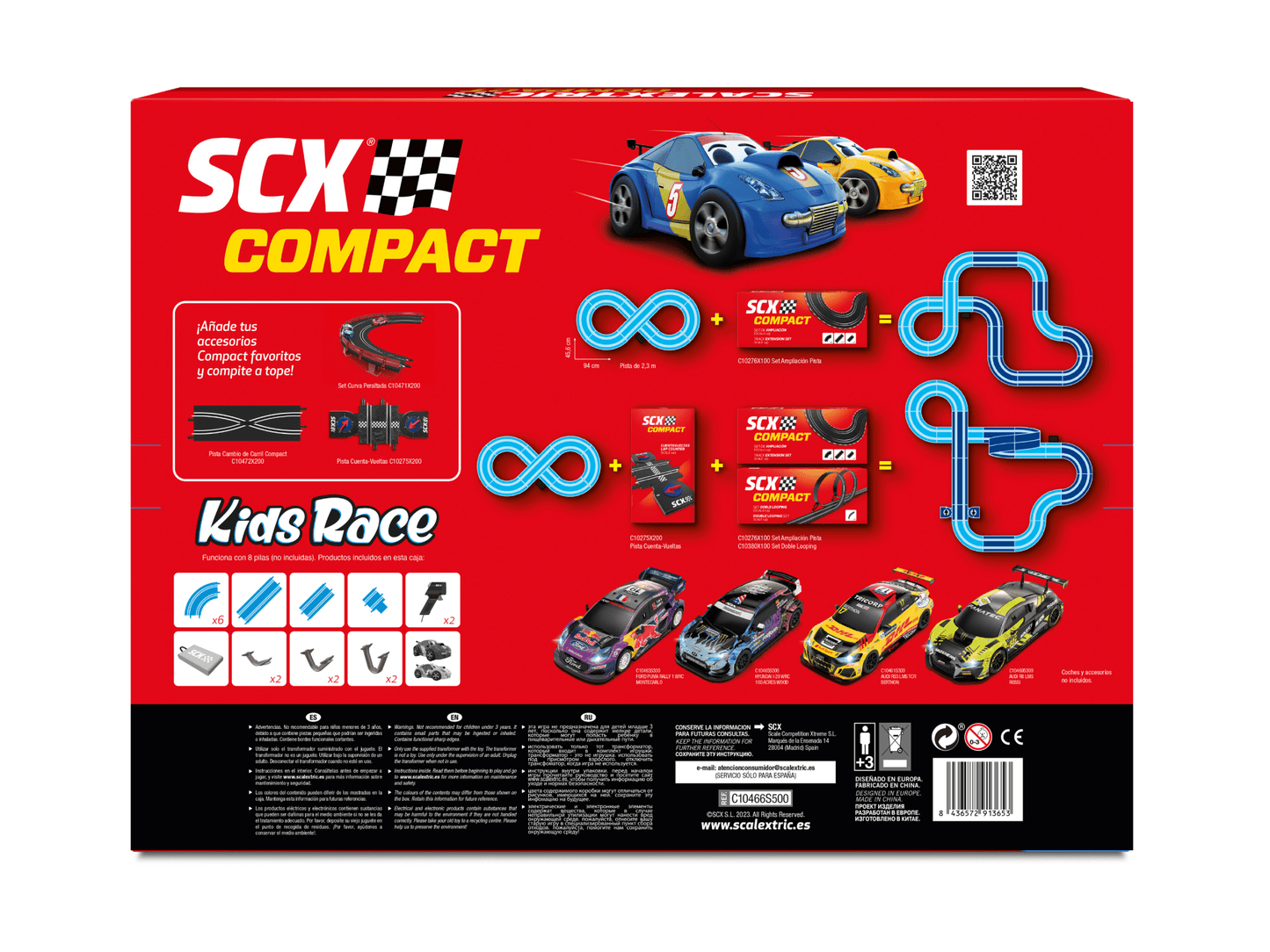 SCX Compact | Kids Race - Slot Car Racing Set | Battery Powered | C10466