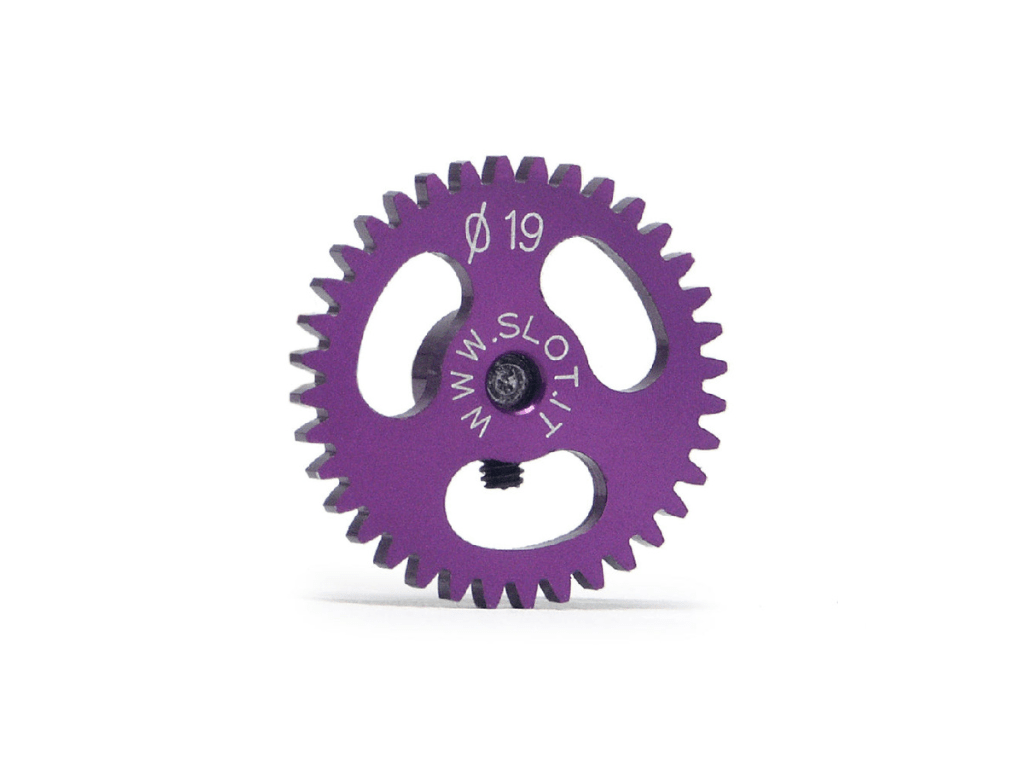 Slot.it | Ergal Sidewinder Spur Gear | 19mm Diameter | 36 Tooth | 3/32" / 2.38mm Axles | GS1936