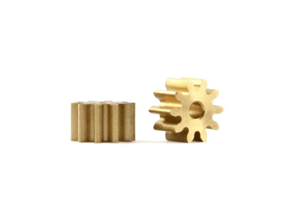 Slot.it | Inline Pinion Gear - Brass | 6mm Diameter | 10 Tooth - 1.5mm Shaft | x2 Pack | PI6010O15