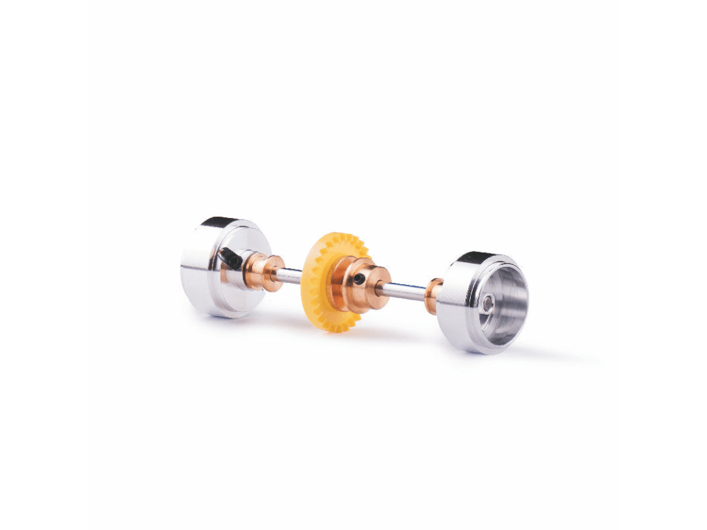 Slot.it | Rear Axle Assembly w/ Wheels | Starter Kit for Inline Cars | 28 Tooth | KK01B