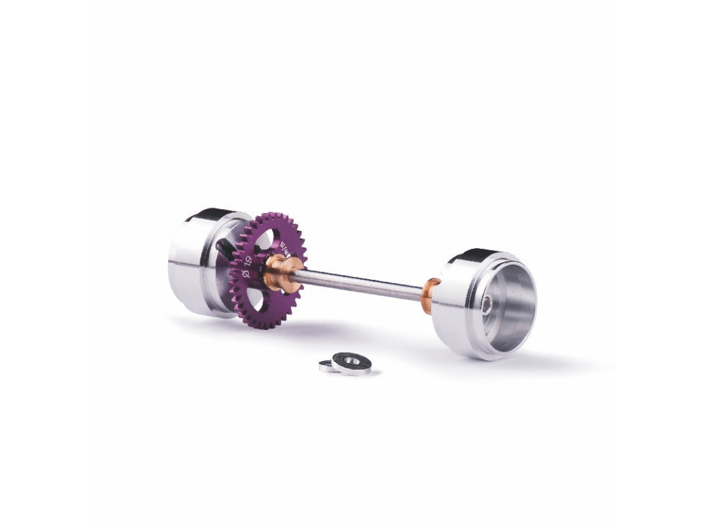 Slot.it | Rear Axle Assembly w/ Wheels | Starter Kit for Sidewinder Cars | 19mm Diameter | 36 Tooth | KK04C