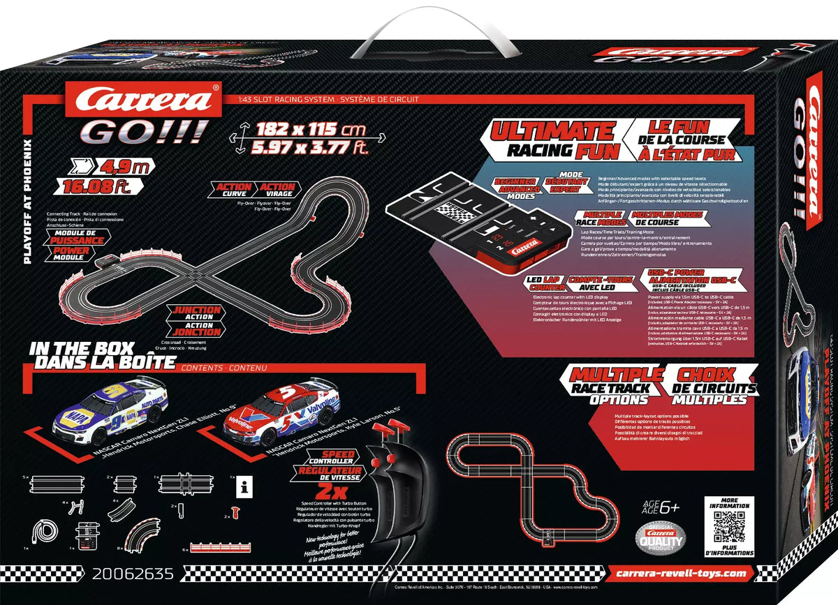 Carrera GO!!! | NASCAR | Playoff at Phoenix | 62635 | 1/43 Slot Car Racing Set