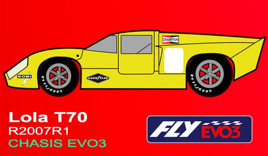 Fly | Lola T70 Mk IIIB | Yellow | EVO3 Racing | R2007R1 | 1/32 Slot Car