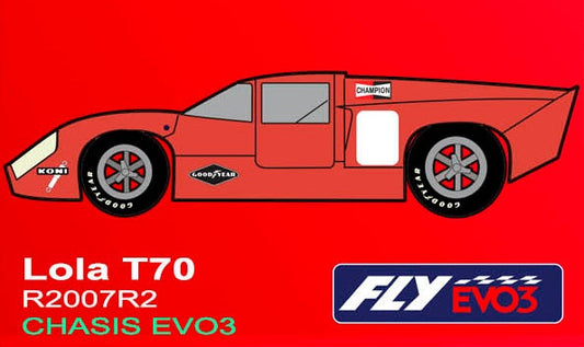 Fly | Lola T70 Mk IIIB | Red | EVO3 Racing | R2007R2 | 1/32 Slot Car