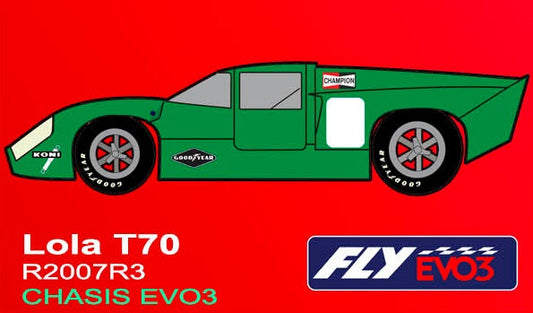 Fly | Lola T70 Mk IIIB | Green | EVO3 Racing | R2007R3 | 1/32 Slot Car