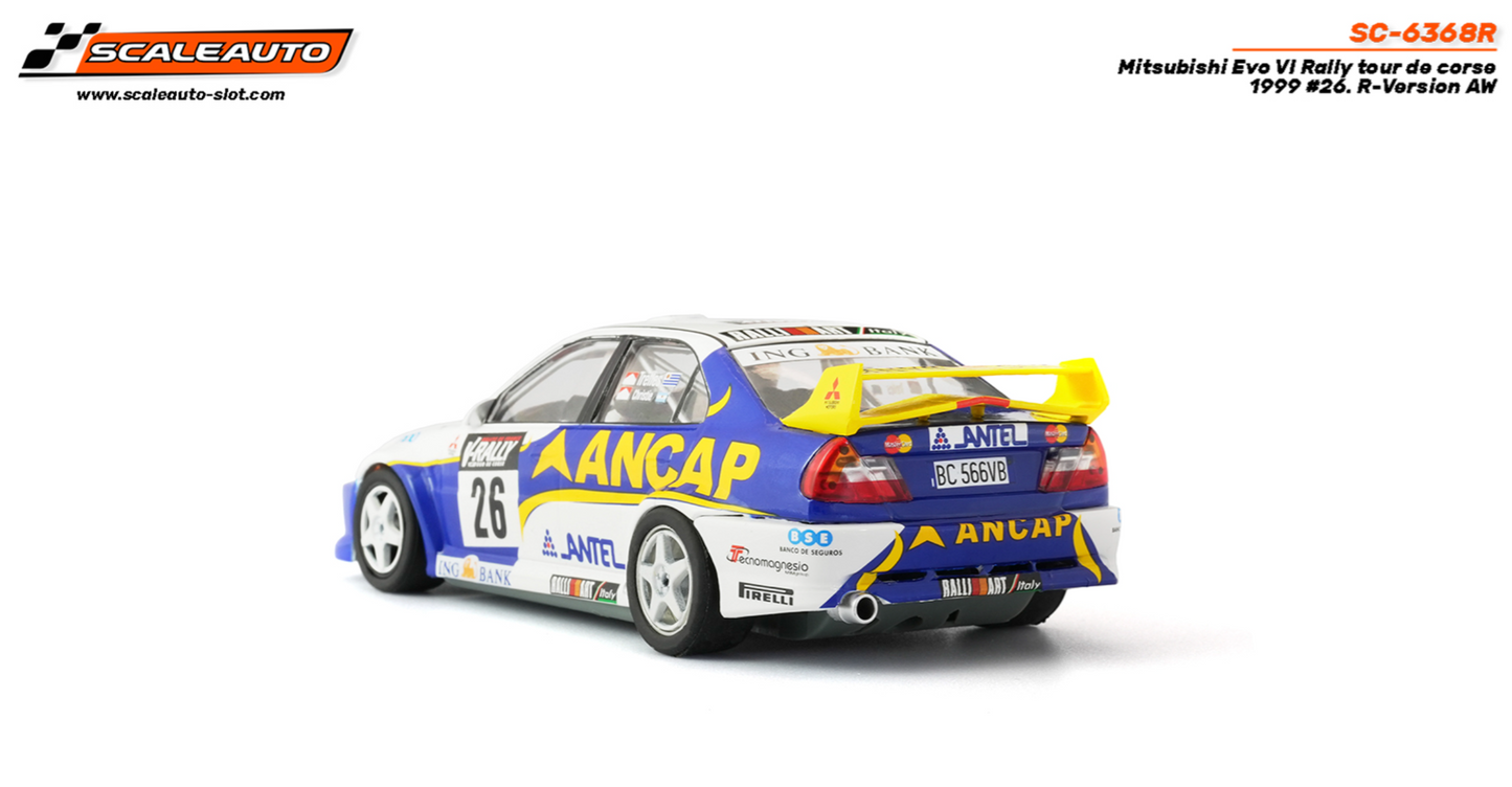 Scaleauto | Mitsubishi Lancer Evo VI | #26 Ancap Ralliart | Home Series | SC-6368 | 1/32 Scale Slot Car