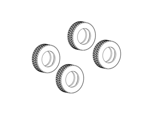 Scalextric | Tires - Rubber | Checker Taxicab (1977) | W12007* | 1/32 Slot Car Parts