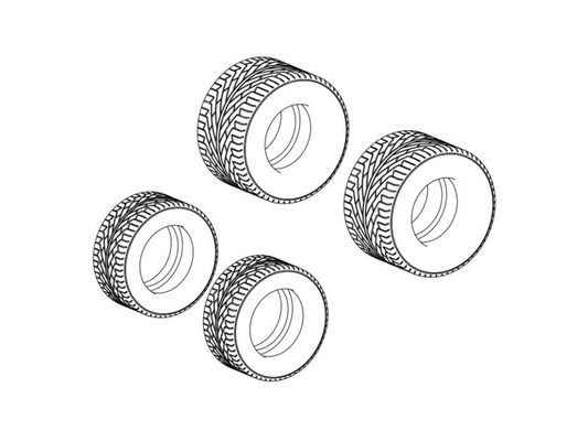 Scalextric | Tires - Rubber | Batmobile - Batman (1989) | W12003* | 1/32 Slot Car Parts