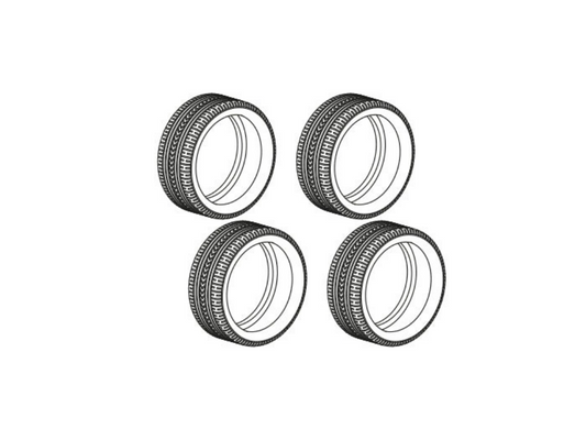 Scalextric | Tires - Rubber | Ford Puma Rally1 / Subaru Impreza 555 Group A | C4428/03* | 1/32 Slot Car Parts