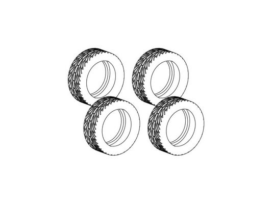 Scalextric | Tires - Rubber | Batmobile - The Batman (2022) | C4442/03* | 1/32 Slot Car Parts
