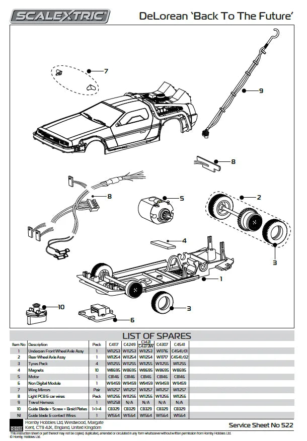 Scalextric | DeLorean DMC 12 (1982) | Back to the Future Part III (1990) | C4307 | 1/32 Scale Slot Car