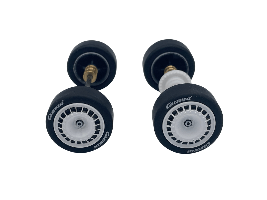 Carrera 132 | Axle Assembly - Front & Rear | Ford Mustang GTY | White Wheels