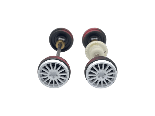 Carrera 132 | Axle Assembly - Front & Rear | Peugeot 307 WRC | 1/32 Slot Car Parts