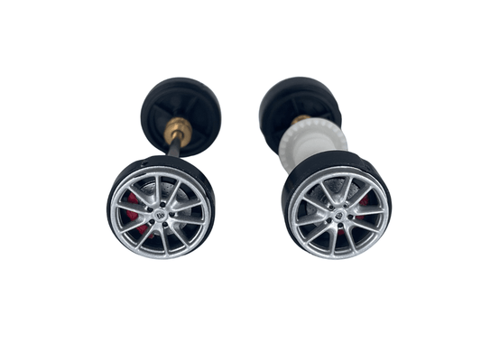 Carrera 132 | Axle Assembly - Front & Rear | Porsche 911 Carrera S Cabriolet | 1/32 Slot Car Parts