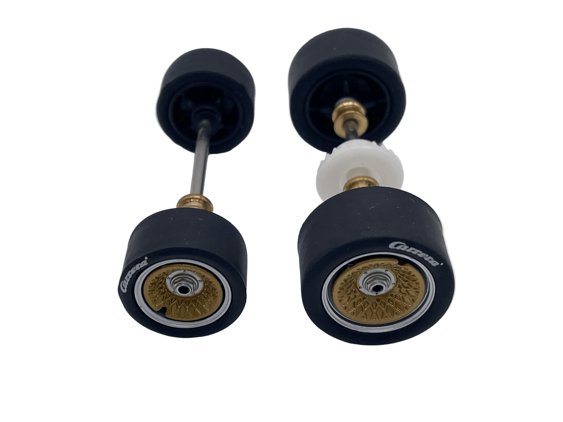 Carrera 132 | Front & Rear Axle Assembly w/ Wheels | BMW 320 Turbo | Gold - Custom Build