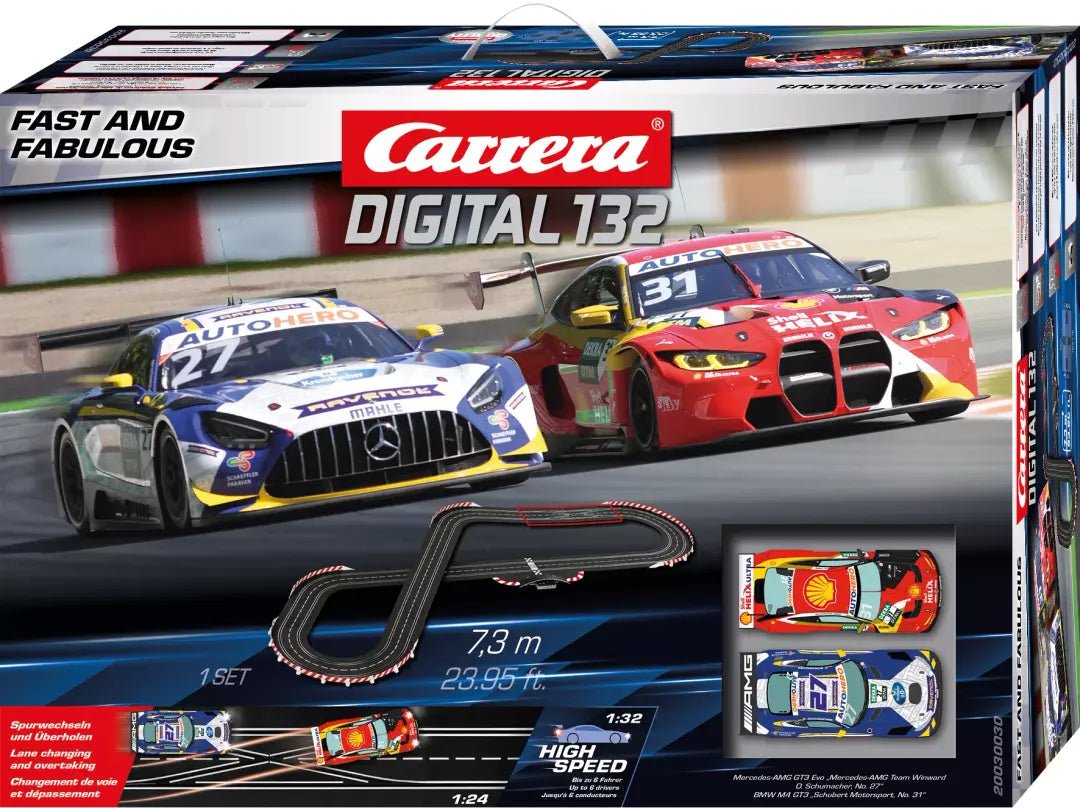 Carrera Digital 132 | Fast and Fabulous - Slot Car Racing Set | BMW vs. Mercedes - AMG | 30030