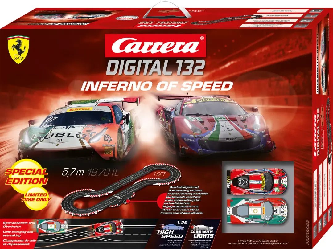 Carrera Digital 132 - Inferno of Speed - Slot Car Racing Set - Ferrari 488 GT3 - 30043