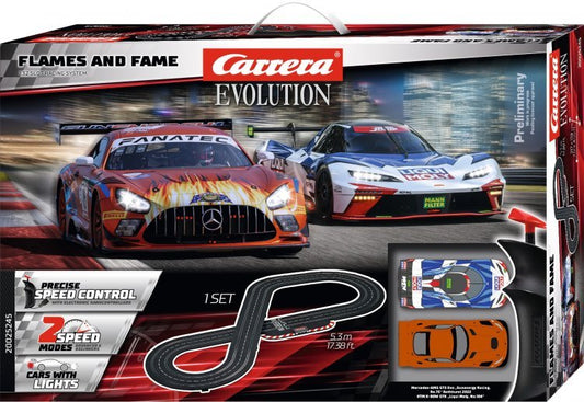 Carrera Evolution | Flames and Fame - Slot Car Racing Set | KTM vs. Mercedes - AMG | 25245