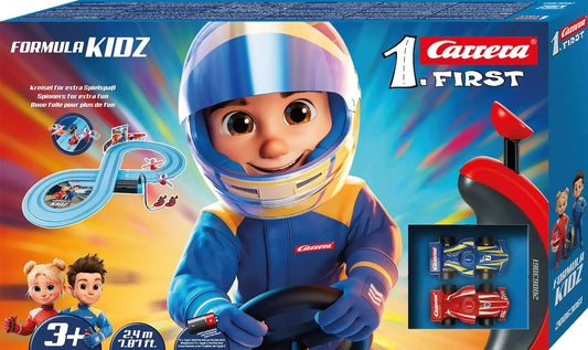 Carrera First | Formula Kidz | Fireflash vs. Thunderbold | 63061 | 1/50 Slot Car Racing Set