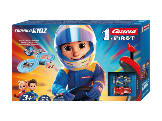 Carrera First | Formula Kidz | Fireflash vs. Thunderbold | 63061 | 1/50 Slot Car Racing Set