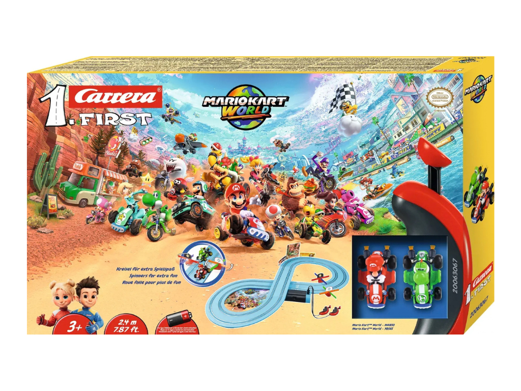 Carrera First | Mario Kart World | Mario vs. Yoshi | 63067 | 1/50 Slot Car Racing Set