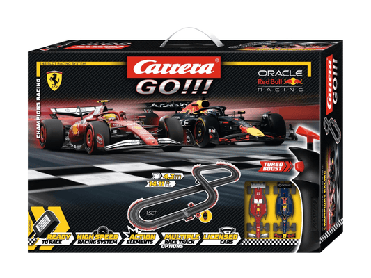 Carrera GO!!! | Champion's Racing - Slot Car Racing Set | Formula 1 - Verstappen vs. Hamilton | 62603