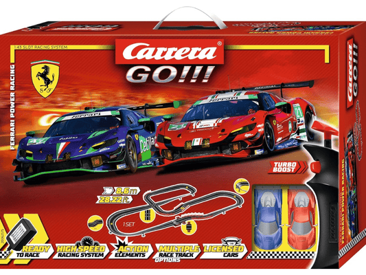 Carrera GO!!! - Ferrari Power Racing - Slot Car Racing Set - Ferrari 296 GT3 - 62575