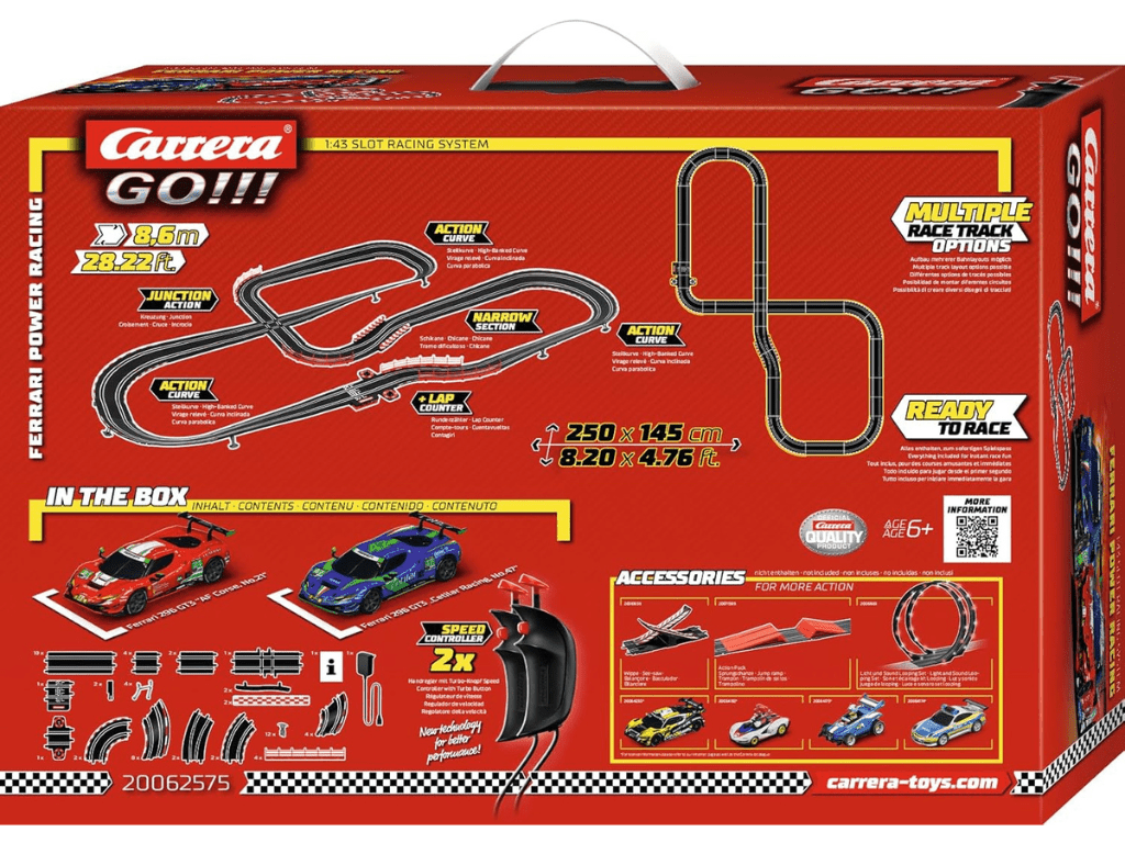 Carrera GO!!! - Ferrari Power Racing - Slot Car Racing Set - Ferrari 296 GT3 - 62575