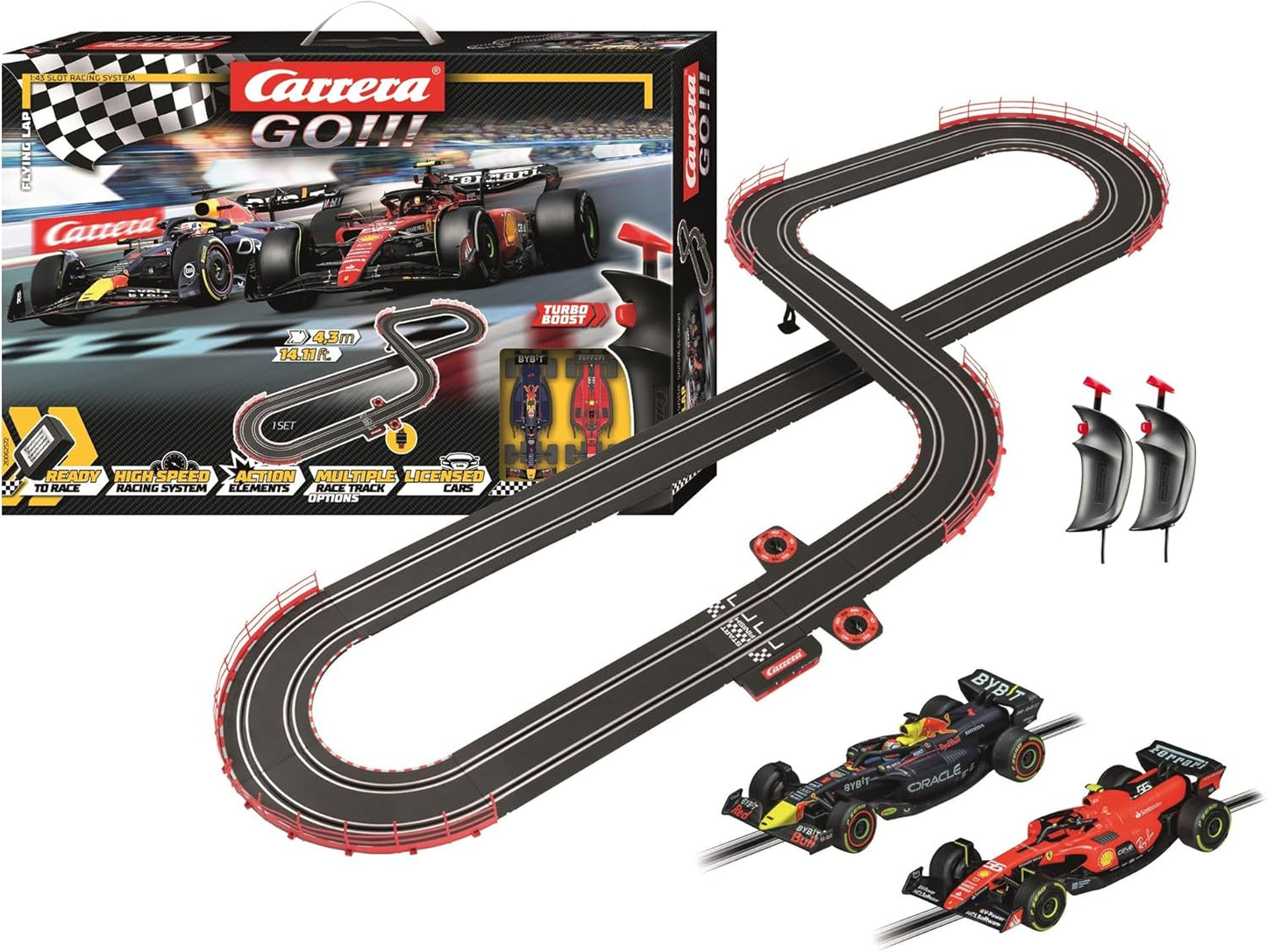 Carrera GO!!! - Flying Lap - Slot Car Racing Set - Verstappen vs. Sainz - 62572