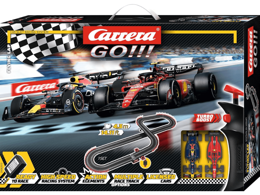 Carrera GO!!! - Flying Lap - Slot Car Racing Set - Verstappen vs. Sainz - 62572