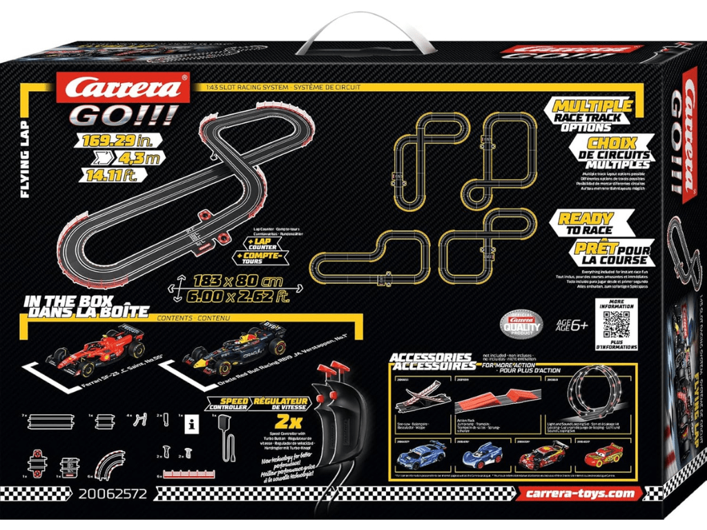 Carrera GO!!! - Flying Lap - Slot Car Racing Set - Verstappen vs. Sainz - 62572