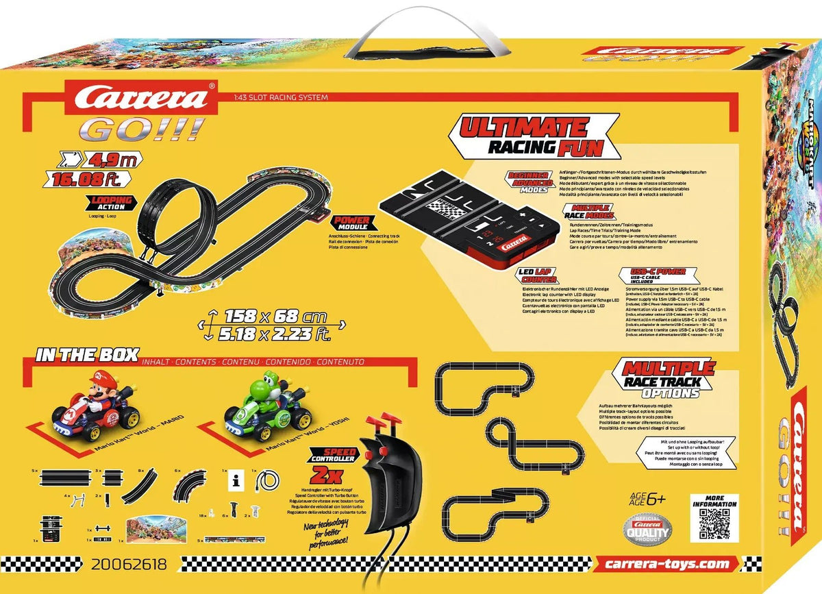 Carrera GO!!! | Mario Kart World | 62618 | 1/43 Slot Car Racing Set