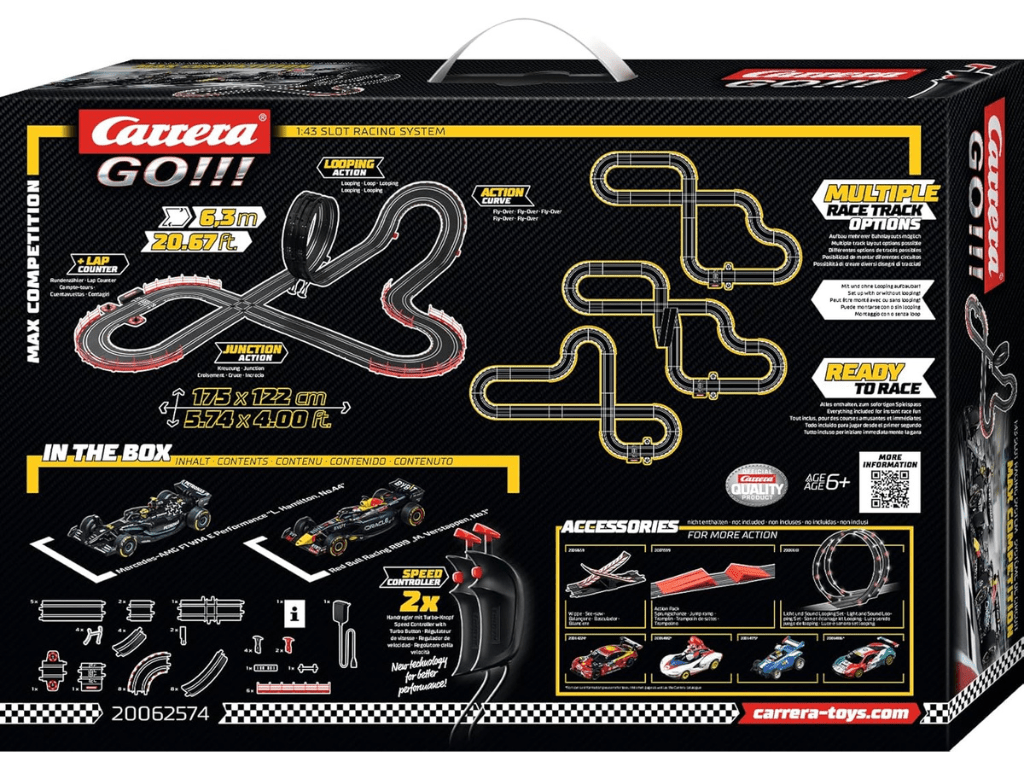 Carrera GO!!! - Max Competition - Slot Car Racing Set - Verstappen vs. Hamilton - 62574