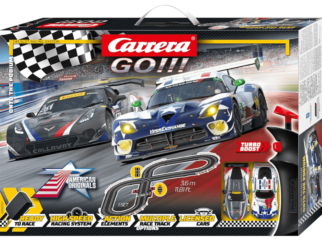 Carrera GO!!! | Onto the Podium - Slot Car Racing Set | Viper vs. Corvette | 62521